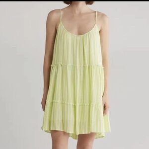 Elan Striped Tiered Cover Up Dress Beachwear